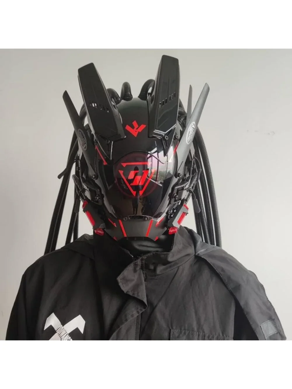 Punk Cosplay Mask for Men - Round Light Braids Halloween Party Music Festival